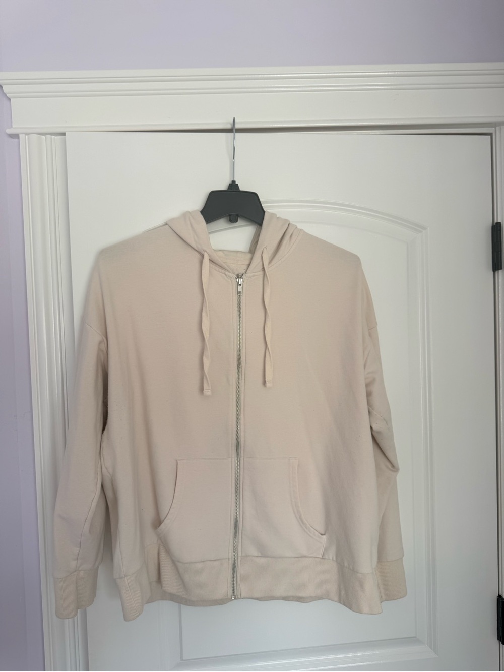 Time and Tru Light Beige Full-Zip Hoodie